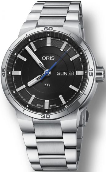 ORIS TT1 DAY DATE BLACK DIAL ON BRACELET 01 735 7752 4154-07 8 24 08 Replica watch
